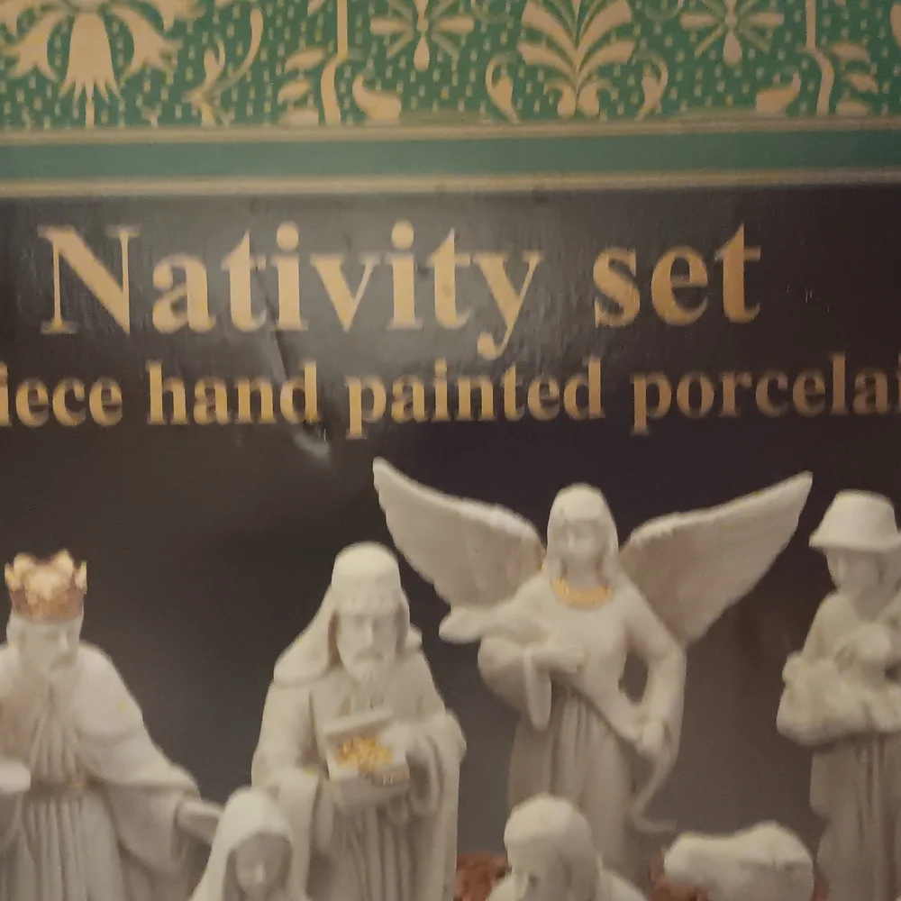 Handcrafted Porcelain Nativity Set - Classic White - Picture 2 of 3
